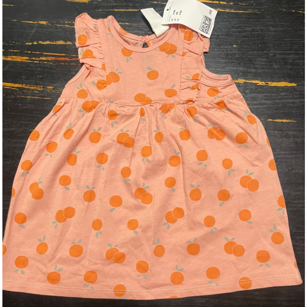 Baby H&M Casual Dress 4-6 Months peach ruffles
